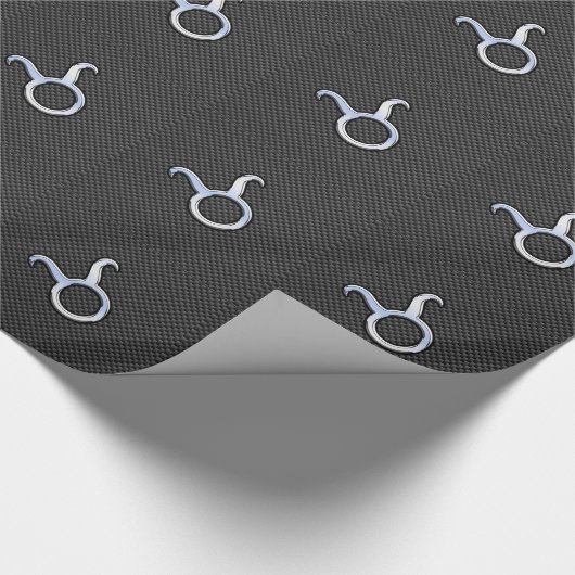 Taurus Chrome like Zodiac Sign on Carbon Fibre Geschenkpapier (Ecke)