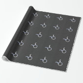 Taurus Chrome like Zodiac Sign on Carbon Fibre Geschenkpapier (Ungerollt)