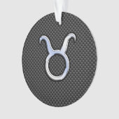 Taurus Chrome like Zodiac Sign on Carbon Fibre Ornament (Vorderseite)