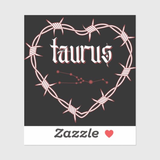 Taurus Constellation Gothic Barbed Wire Design Aufkleber (Blatt)