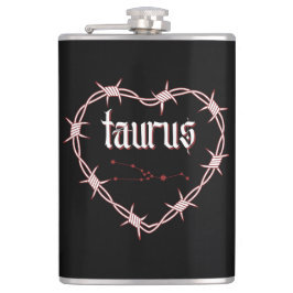 Taurus Constellation Gothic Dark Celestial Edgy Flachmann