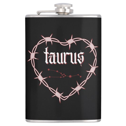 Taurus Constellation Gothic Dark Celestial Edgy Flachmann (Vorderseite)