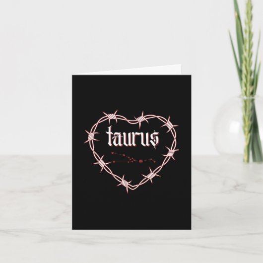 Taurus Constellation Gothic Edgy Birthday Karte (Vorderseite)
