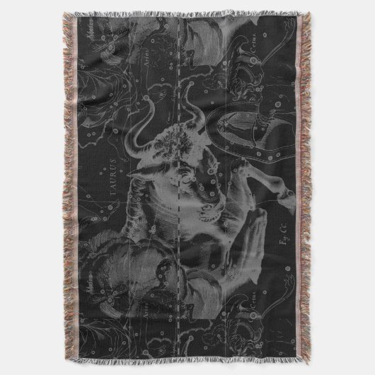 Taurus Constellation Hevelius 1690 auf Schwarz Decke (Vorderseite Vertikal)