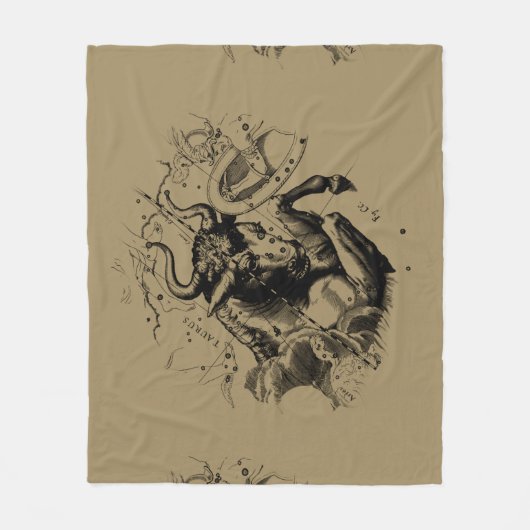 Taurus Constellation Hevelius 1690 Gravur Fleecedecke (Vorderseite)