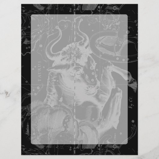 Taurus Constellation Karte Hevelius 1690 auf Schwa (Vorderseite)