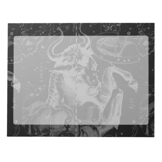 Taurus Constellation Karte Hevelius 1690 auf Schwa Notizblock (Vorderseite)