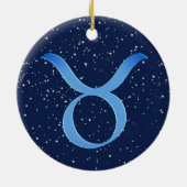 Taurus Constellation & Zodiac Sign with Stars Keramik Ornament (Hinten)