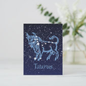 Taurus Constellation & Zodiac Sign with Stars Postkarte (Stehend Vorderseite)