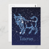 Taurus Constellation & Zodiac Sign with Stars Postkarte (Vorne/Hinten)