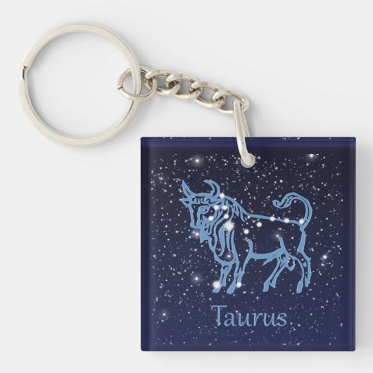 Taurus Constellation & Zodiac Sign with Stars Schlüsselanhänger (Vorderseite)