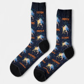 Taurus Constellation Zodiac Watercolor Star Galaxy Socken (Linkes Detail)
