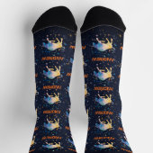 Taurus Constellation Zodiac Watercolor Star Galaxy Socken (Oben)