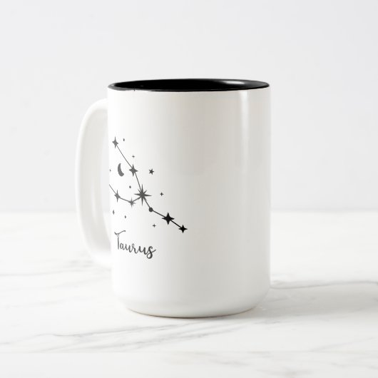 Taurus Constellation Zwei-Tone-Kaffee-Tasse Zweifarbige Tasse (Vorderseite Links)