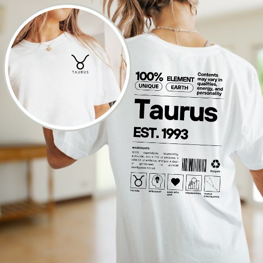 Taurus Custom Zodiac Astrologie Geburtstag Mai T-Shirt