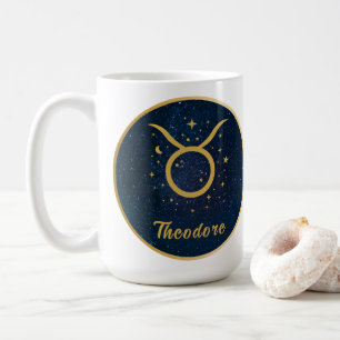 Taurus Das Bull Zodiac-Symbol Gold personalisiert Kaffeetasse
