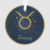 Taurus Das Bull Zodiac-Symbol Gold personalisiert Ornament (Rückseite)