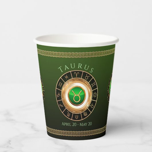 Taurus - Das zodiakische Zeichen Pappbecher (Rückseite)