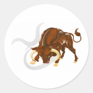 Taurus den Stern oder das Geburtszeichen. Runder Aufkleber