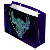 Taurus der Stier zodiac Geschenktasche Große Geschenktüte (Rückseite Schrägansicht)