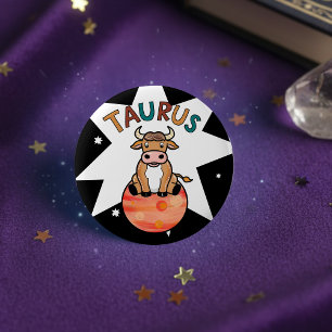 Taurus der Zodiakstar Bull Button
