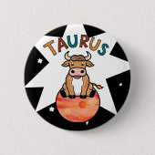 Taurus der Zodiakstar Bull Button (Vorderseite)