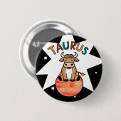 Taurus der Zodiakstar Bull Button (Vorne & Hinten)