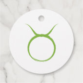 TAURUS die Bull Green Astrologie Zodiac Baby Dusch Geschenkanhänger (Rückseite)