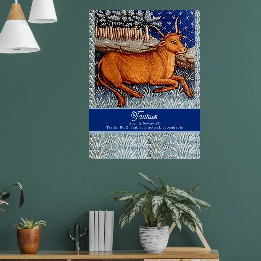 Taurus Die Bull Zodiac Sign Geburtstagsparty Poster (Wohnzimmer 1)