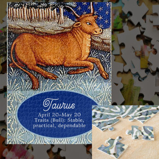 Taurus Die Bull Zodiac Sign Geburtstagsparty Puzzle