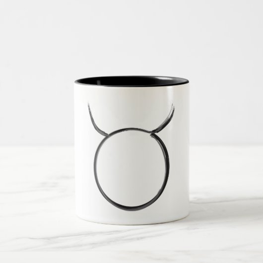 Taurus Die Bull Zodiac Signatur Minimale Astrologi Zweifarbige Tasse (Mittel)