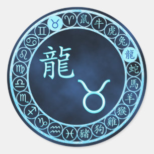 Taurus/Dragon Runder Aufkleber