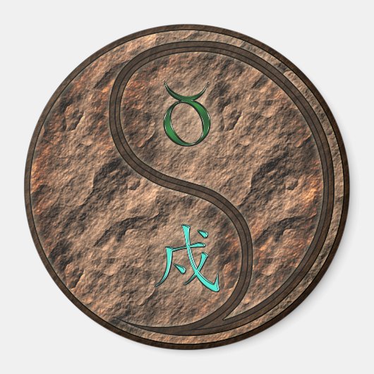 Taurus & Earth Dog Magnet (Vorne)