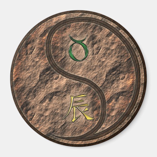 Taurus & Earth Dragon Magnet (Vorne)