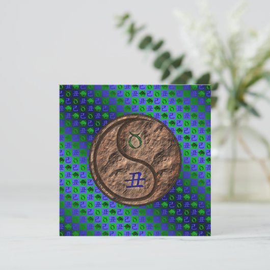 Taurus & Earth Ox Karte (Stehend Vorderseite)