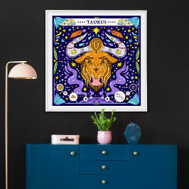 Taurus: "Earthly Elegance" Zodiac Poster