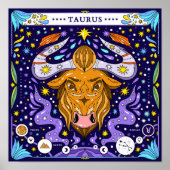 Taurus: "Earthly Elegance" Zodiac Poster (Vorne)
