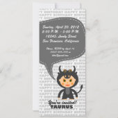 Taurus Einladung Geburtstagsparty (Rückseite)