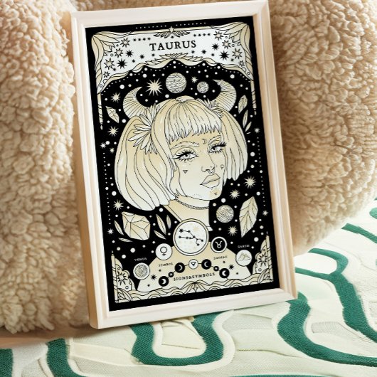 Taurus Elegant und Grounded - Zodiac Wall Art Poster