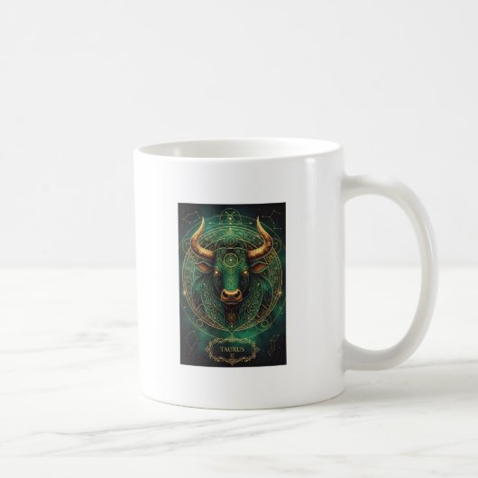Taurus Emerald and Gold Astrology Coffee Cup Kaffeetasse (Rechts)