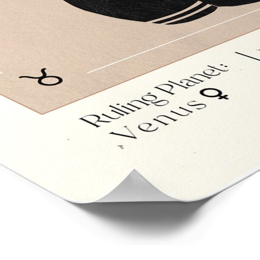 Taurus Feminine Zodiac Poster (Ecke)