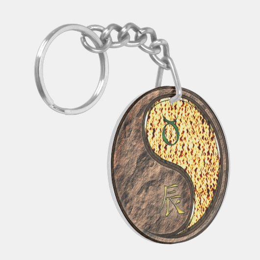 Taurus & Feuerdrache Schlüsselanhänger (Vorderseite links)