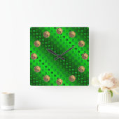 Taurus & Fire Goat Quadratische Wanduhr (Zuhause)