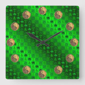 Taurus & Fire Goat Quadratische Wanduhr (Vorderseite)