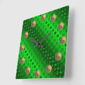 Taurus & Fire Goat Quadratische Wanduhr (Winkel)