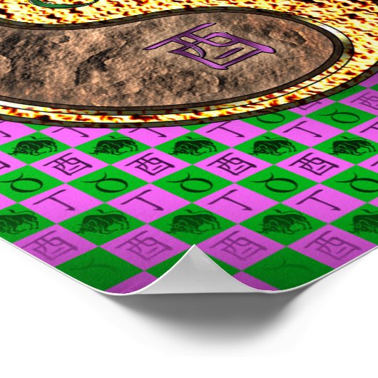 Taurus & Fire Rooster Poster (Ecke)