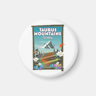 Taurus-Gebirge Türkei Reiseplakat. Plakat Magnet