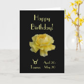 Taurus Geburtstagsfeier Rose Karte (Gelbe Blume)