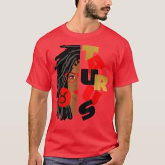 Taurus Girl Afro Locs Girl Zodiac Signs Geburtstag T-Shirt