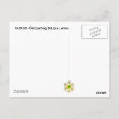 TAURUS / GOLD, GREEN EMERALD ZODIAC BIRTHDAY JEWEL POSTKARTE (Rückseite)